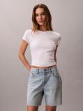Denim Pantaloni Scurti Din Denim Cu Aspect Spalat  Femei