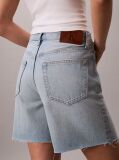 Denim Pantaloni Scurti Din Denim Cu Aspect Spalat  Femei
