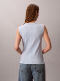 Albastru Top Tip Maiou Cu Patch Logo Si Structura Ripstop  Femei