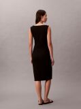 Negru Rochie Mini Fara Maneci Cu Structura Ripata  Femei