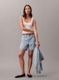 Denim Pantaloni Scurti Din Denim Needle-Punch  Femei