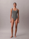 Negru Costum De Baie Cu Spate Decupat - CK Icon  Femei