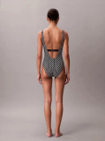 Negru Costum De Baie Cu Spate Decupat - CK Icon  Femei