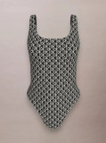 Negru Costum De Baie Cu Spate Decupat - CK Icon  Femei
