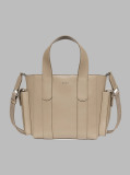 Bej Geanta Tote Mica Cu Logo Jacquard  Femei