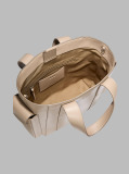Bej Geanta Tote Mica Cu Logo Jacquard  Femei