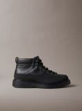 Black Leather Lug Hiking Boots  Men
