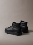 Black Leather Lug Hiking Boots  Men