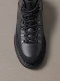 Black Leather Lug Hiking Boots  Men