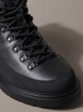 Black Leather Lug Hiking Boots  Men
