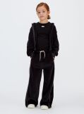 Negru Pantaloni Jogger Din Catifea Cu Croiala Larga  Fete