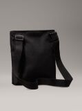 Black Logo Flat Crossbody Bag  Men