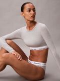 Gri Bralette Tip Tricou Cu Maneci Lungi  - Icon Cotton Modal  Femei