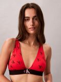 Rosu Sutien Bralette Triunghi - Monograma Grafica Din Microfibra  Femei