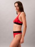 Rosu Sutien Bralette Triunghi - Monograma Grafica Din Microfibra  Femei