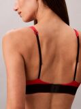 Rosu Sutien Bralette Triunghi - Monograma Grafica Din Microfibra  Femei