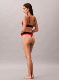 Rosu Sutien Bralette Triunghi - Monograma Grafica Din Microfibra  Femei