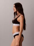 Negru Sutien Bralette Cu Efect De Ridicare – Icon Cotton Script  Femei