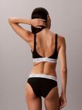Negru Sutien Bralette Cu Efect De Ridicare – Icon Cotton Script  Femei