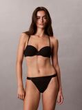 Negru Sutien Demi Cu Captuseala Usoara – Emblem Flocked Mesh  Femei