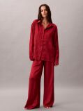 Rosu Set De Pijama Din Satin Jacquard  Femei