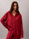 Rosu Set De Pijama Din Satin Jacquard  Femei