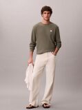 Green Long Sleeve Waffle T-shirt  Men