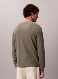 Green Long Sleeve Waffle T-shirt  Men