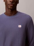 Blue Long Sleeve Waffle T-shirt  Men