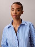Blue Yarndye Cotton Poplin Regular Shirt  Women