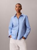 Blue Yarndye Cotton Poplin Regular Shirt  Women