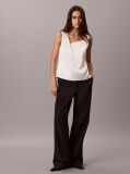 Alb Top Din Satin Texturat Cu Detaliu Rasucit  Femei
