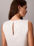 Alb Top Din Satin Texturat Cu Detaliu Rasucit  Femei