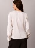 Alb Bluza Asimetrica Din Satin Cu Maneca Lunga  Femei