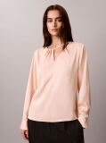 Roz Bluza Asimetrica Din Satin Cu Maneca Lunga  Femei