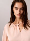 Roz Bluza Asimetrica Din Satin Cu Maneca Lunga  Femei