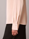 Roz Bluza Asimetrica Din Satin Cu Maneca Lunga  Femei