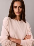 Pink Merino Wool Blend Crew Neck Jumper  Women