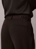Black Wide Leg Twill Trousers  Women