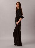 Black Wide Leg Twill Trousers  Women