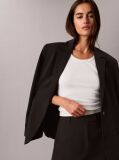 Negru Sacou Clasic Din Twill Moale  Femei