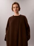 Brown Wool Blend Scarf Coat  Women