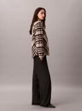 White Plaid Check Wool Blend Jacket  Women