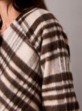 White Plaid Check Wool Blend Jacket  Women