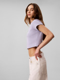 Mov Tricou Slim Cropped Cu Monograma  Femei