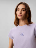Mov Tricou Slim Cropped Cu Monograma  Femei