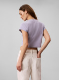 Mov Tricou Slim Cropped Cu Monograma  Femei