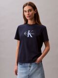 Albastru Tricou Cu Logo Monograma  Femei