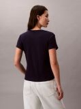 Mov Tricou Slim Din Waffle Cu Maneca Scurta Si Aplicatie Monogram  Femei