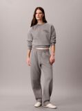 Grey Cotton Fleece Bubble Hem Sweatshirt  Women